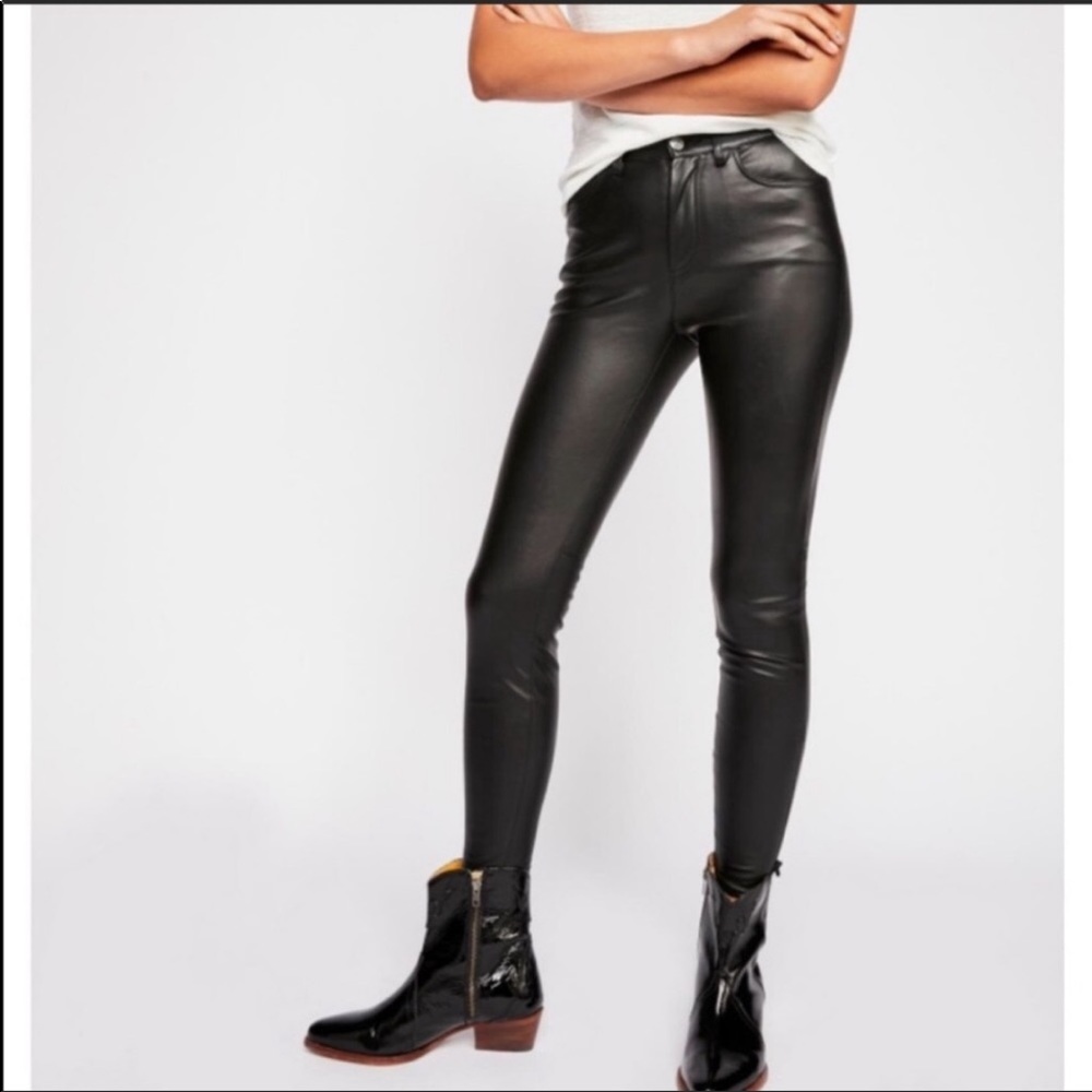 Free People high waisted faux leather pants